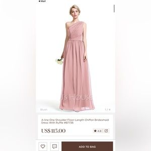 Blush bridesmaids dress from JJsHouse